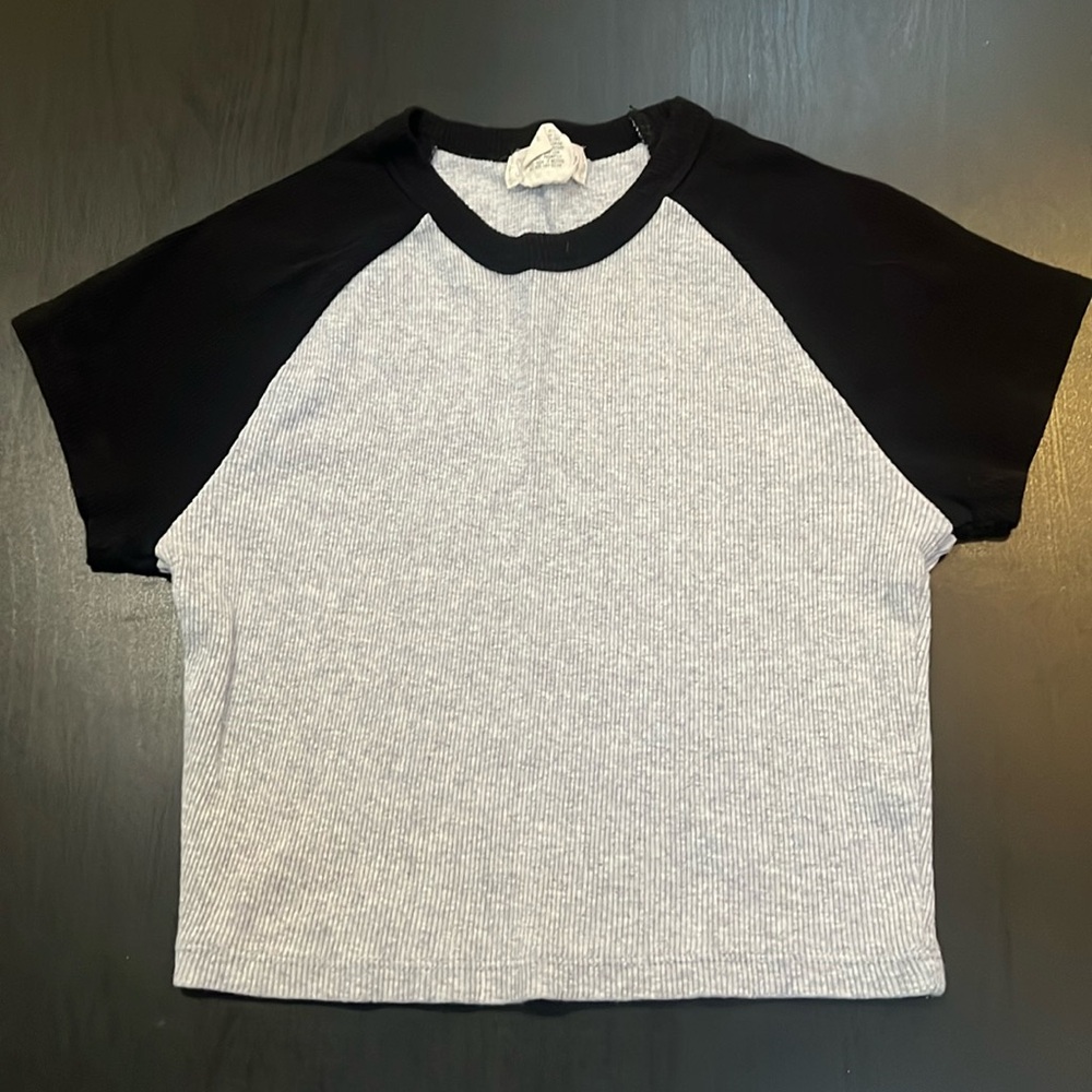 Baseball tee crop top